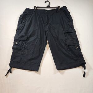 Iron Co Cargo Shorts Mens 40 Black Lightweight Outdoor Hiking Camping